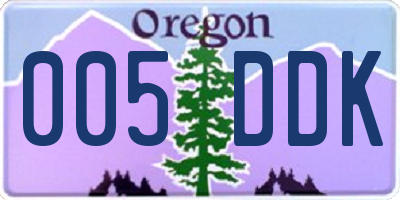 OR license plate 005DDK
