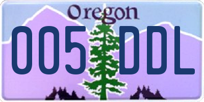 OR license plate 005DDL