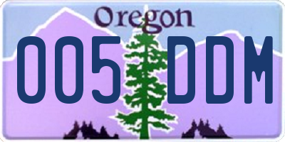 OR license plate 005DDM