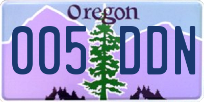 OR license plate 005DDN
