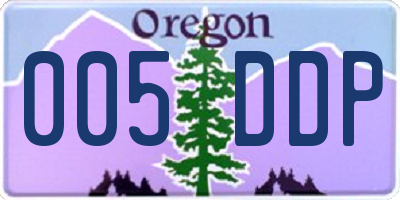 OR license plate 005DDP