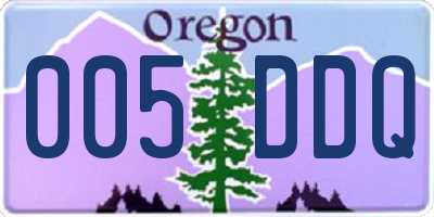 OR license plate 005DDQ