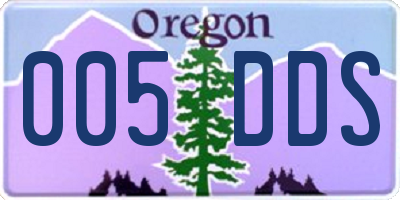 OR license plate 005DDS
