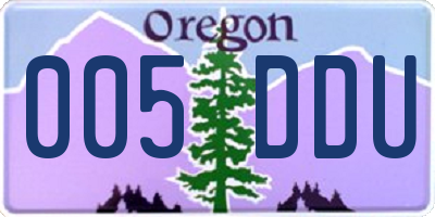OR license plate 005DDU