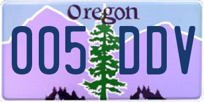 OR license plate 005DDV