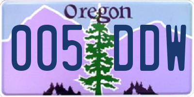 OR license plate 005DDW