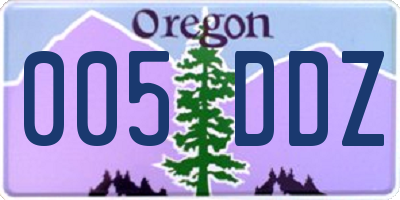 OR license plate 005DDZ