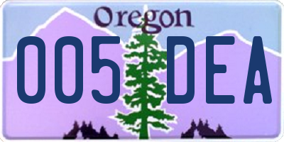 OR license plate 005DEA