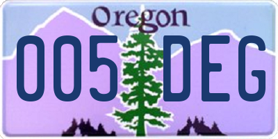 OR license plate 005DEG