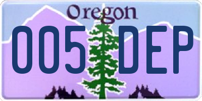 OR license plate 005DEP