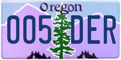 OR license plate 005DER