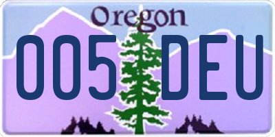 OR license plate 005DEU