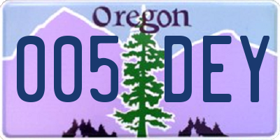 OR license plate 005DEY