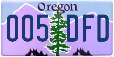 OR license plate 005DFD