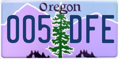 OR license plate 005DFE