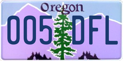 OR license plate 005DFL