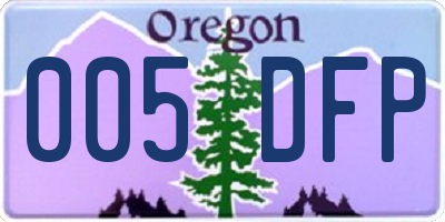 OR license plate 005DFP