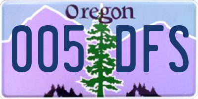 OR license plate 005DFS