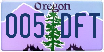 OR license plate 005DFT
