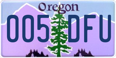 OR license plate 005DFU