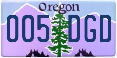 OR license plate 005DGD