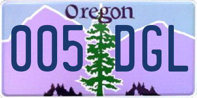 OR license plate 005DGL