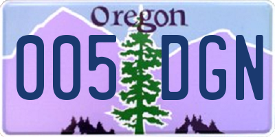OR license plate 005DGN