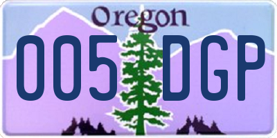 OR license plate 005DGP