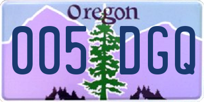 OR license plate 005DGQ