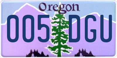 OR license plate 005DGU