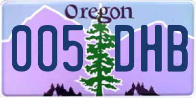 OR license plate 005DHB