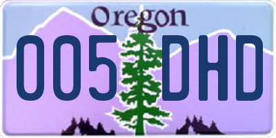 OR license plate 005DHD