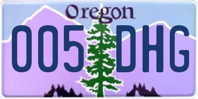 OR license plate 005DHG