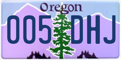 OR license plate 005DHJ