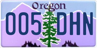 OR license plate 005DHN