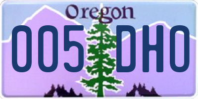 OR license plate 005DHO