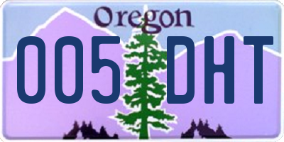 OR license plate 005DHT