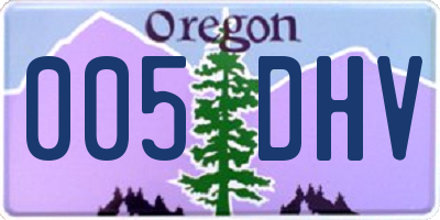 OR license plate 005DHV