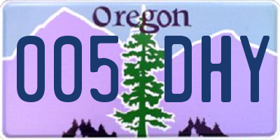 OR license plate 005DHY