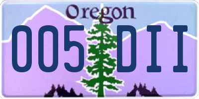 OR license plate 005DII