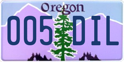 OR license plate 005DIL