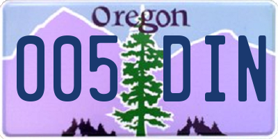OR license plate 005DIN