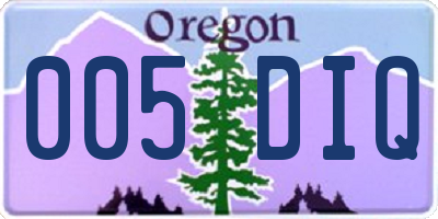 OR license plate 005DIQ
