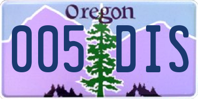 OR license plate 005DIS