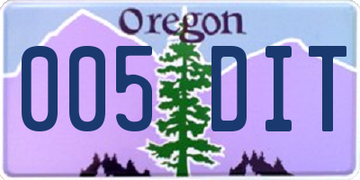 OR license plate 005DIT