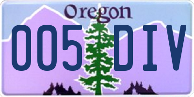 OR license plate 005DIV