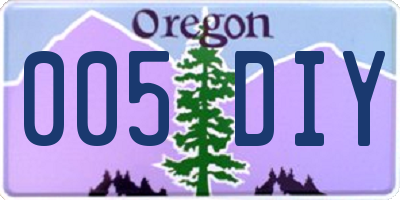 OR license plate 005DIY