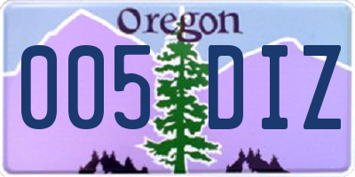 OR license plate 005DIZ
