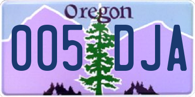 OR license plate 005DJA
