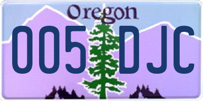 OR license plate 005DJC